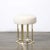 Mid-Century Modernist Octagonal Polished Brass Base Stool in Holly Hunt Boucle For Sale - Image 10 of 10
