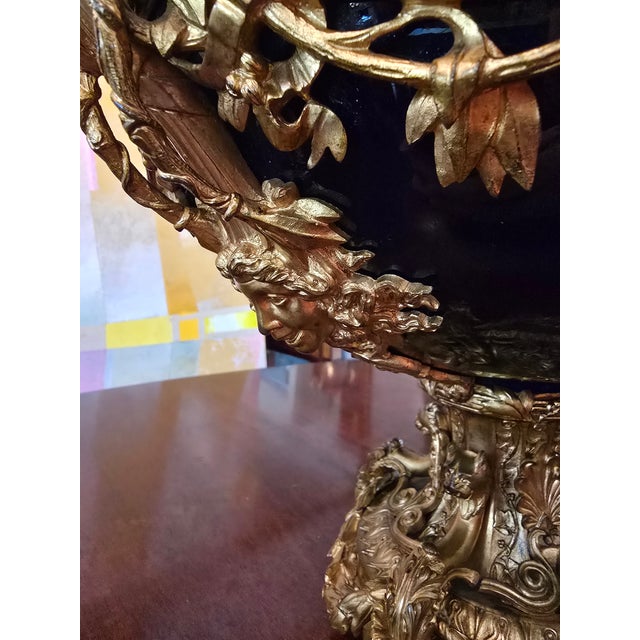 Metal Antique Sevres Style Bronze Figural Centerpiece For Sale - Image 7 of 12