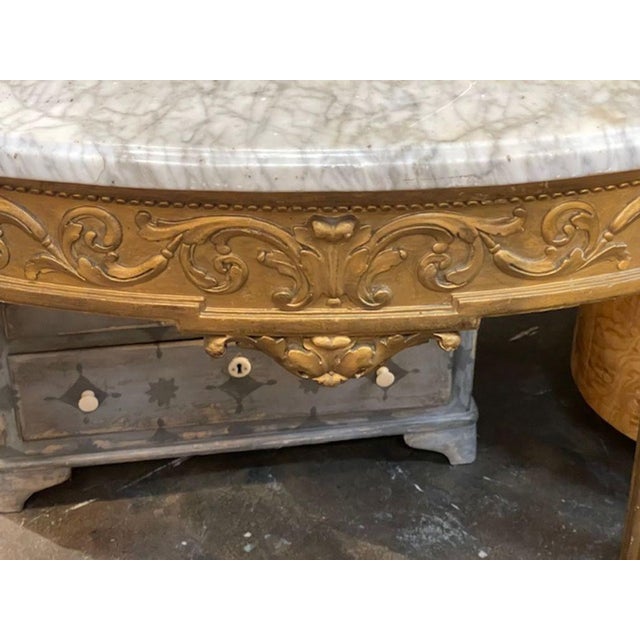 19th C. French Louis XVI Giltwood Console For Sale In Dallas - Image 6 of 9