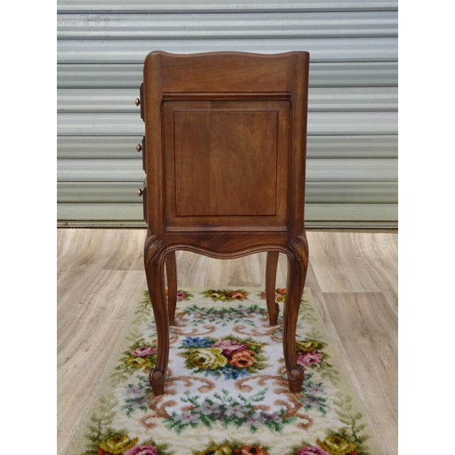 Louis XV Walnut Bedside Table, 1960s For Sale - Image 13 of 18