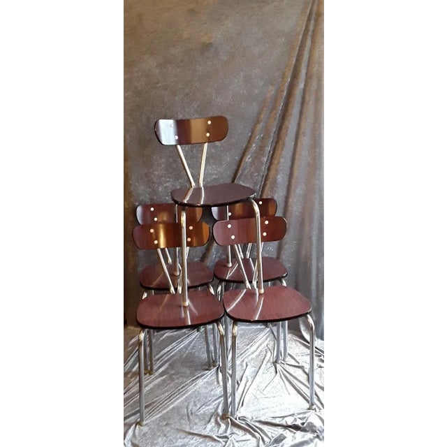 Black Vintage Dining Room Chairs, 1960s, Set of 5 For Sale - Image 8 of 8