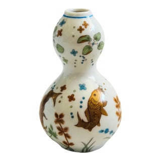 Small Gourd Shaped Japanese Ceramic Vase For Sale