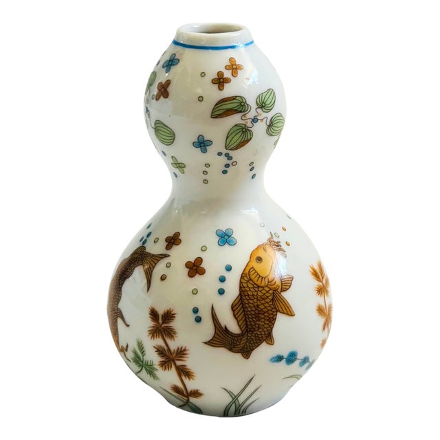 Small Gourd Shaped Japanese Ceramic Vase For Sale