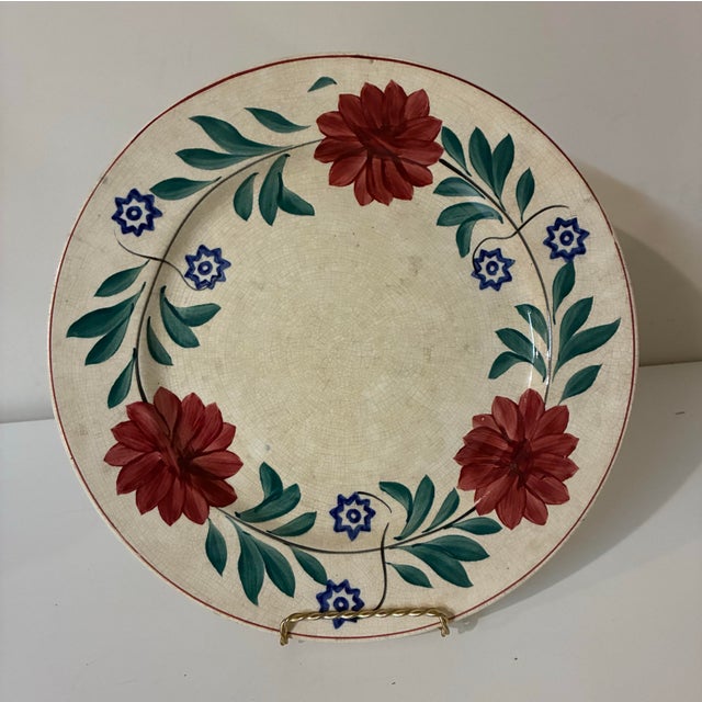 Antique Hand-Painted Floral Plate, c.1900 For Sale - Image 10 of 10