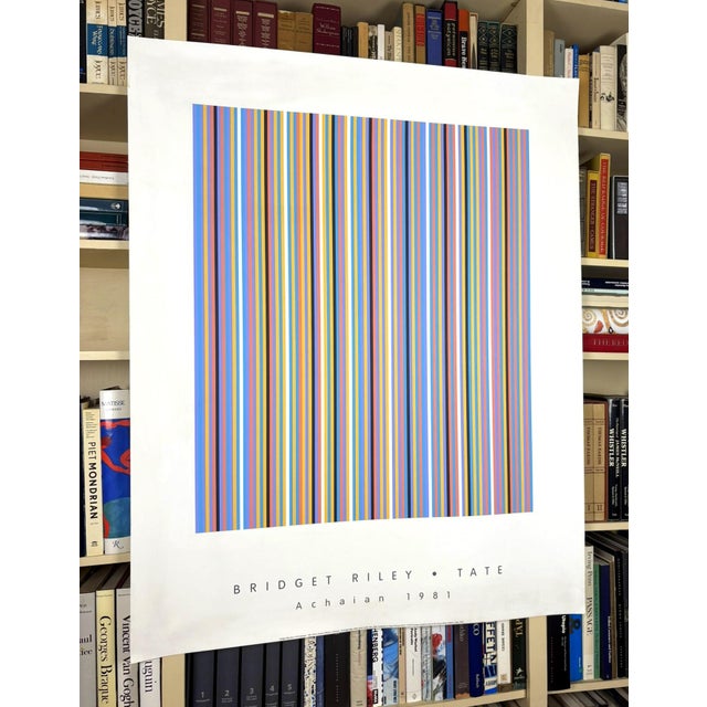 Yellow Bridget Riley Achaean Large Original Tate Silkscreen Print For Sale - Image 8 of 11