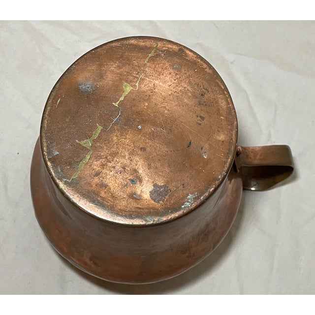 Antique 19th Century Handmade Dovetailed Thick Copper Measure Bean Pot Jug For Sale - Image 11 of 12