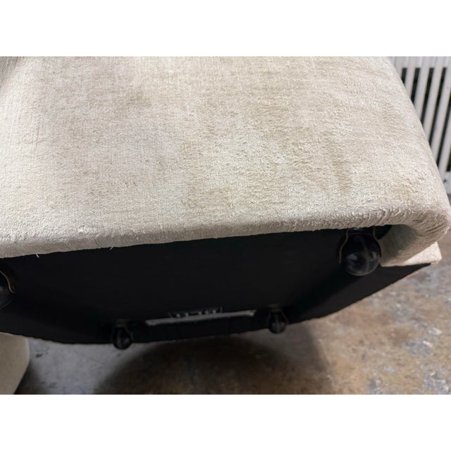 Custom Hewn Workshop Pigalle Chairs on Casters + Rose Tarlow Luciana in Sanderling Upholstery, Pair For Sale - Image 11 of 12