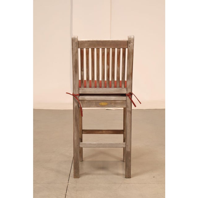 BenchSmith Set of Four 'Buckingham' Teak Outdoor Bar Stools For Sale - Image 18 of 18