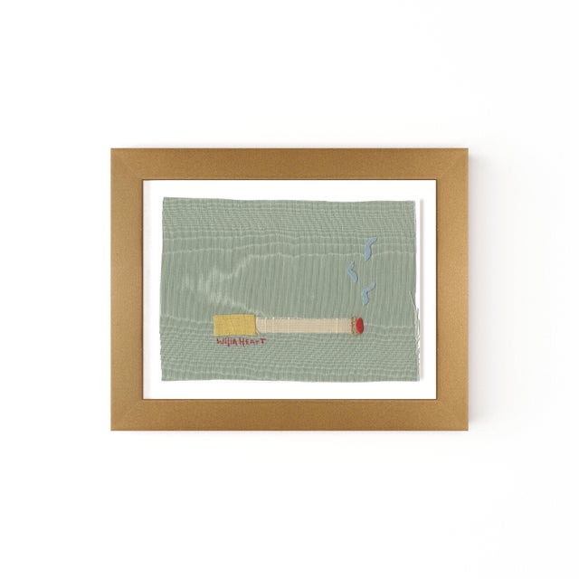 Willa Heart Pearl the Dijon Cigarette by Willa Heart in Gold Frame, Mini Art Print For Sale - Image 4 of 4