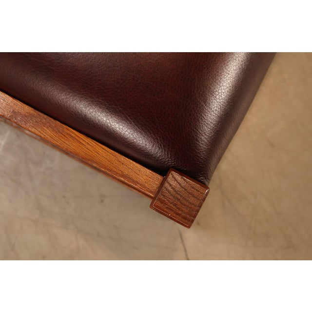 L. & J.G. Stickley, Inc. Stickley Mission Collection Oak & Leather Ottoman Footstool For Sale - Image 4 of 18