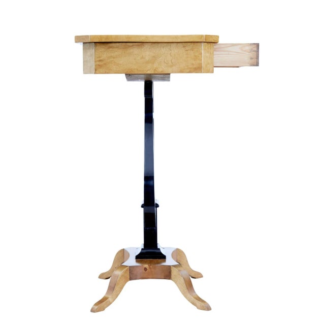 19th Century Inlaid Birch Lyre Form Occasional Table For Sale - Image 6 of 9