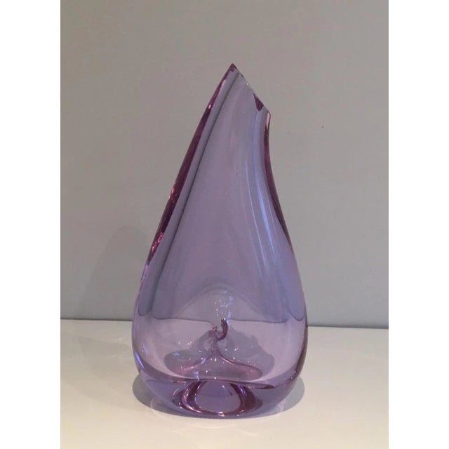 Circa 1970 French Glass Purplish-Colored Pear-Shaped Vase For Sale - Image 6 of 13