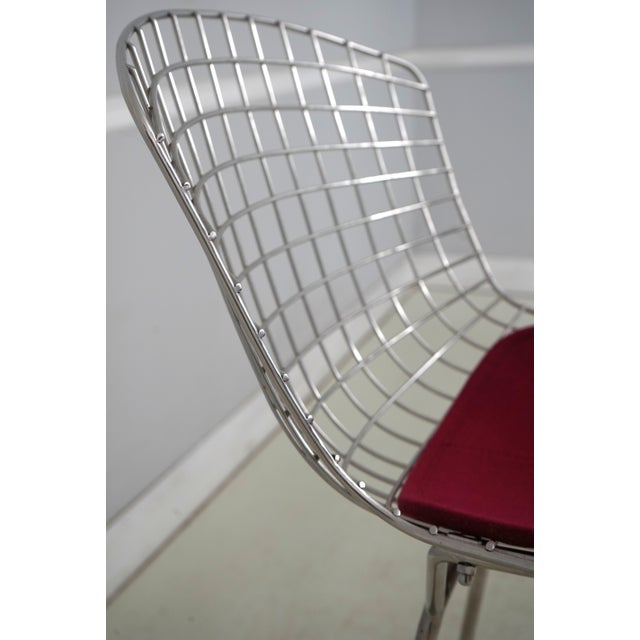 Set of 3 Harry Bertoia for Knoll Pair of Chrome Wire Frame Bar Stools For Sale - Image 10 of 18