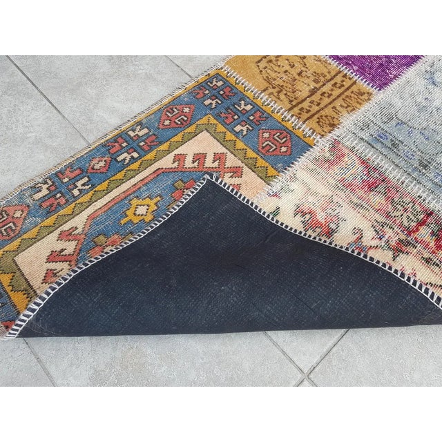 Textile Bohemian Handknotted Vintage Runner For Sale - Image 7 of 10