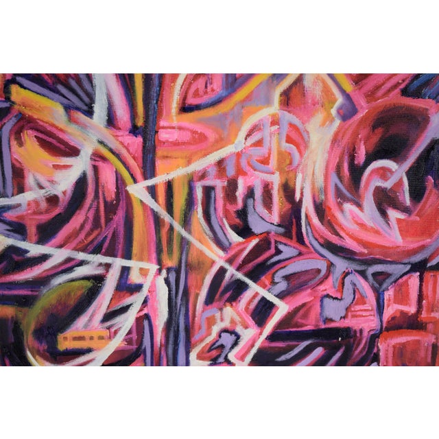 Mid 20th Century "Visions of the Metropolis" - Original Surrealist, Oil on Canvas by Travis Flack For Sale - Image 5 of 7