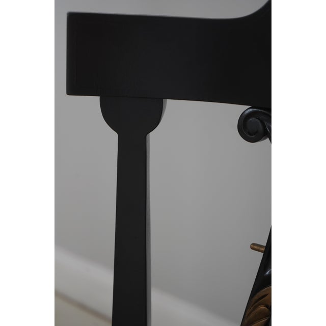 Pair Lyre Back Black Finish Occasional Chairs For Sale - Image 10 of 18