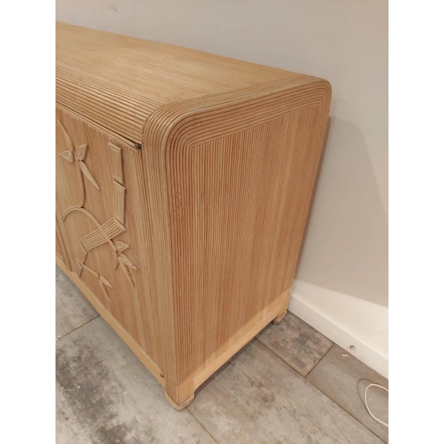 Brown Vintage Rattan Flower Credenza in the Style of Vivai Del Sud For Sale - Image 8 of 12