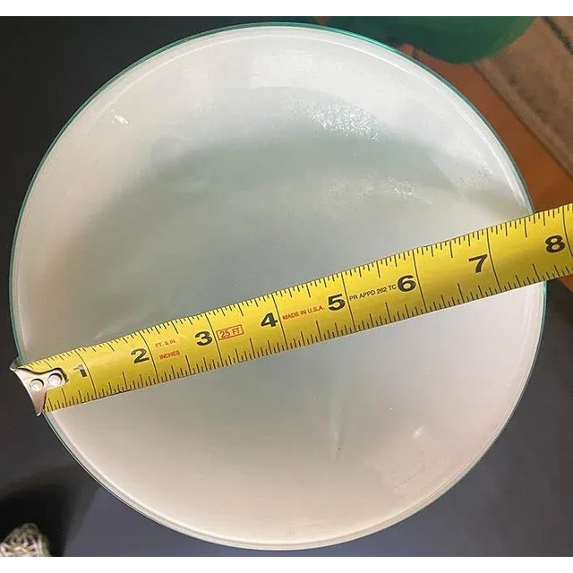 1980s Jozefina Krosno Octopus/Jellyfish Glass Pedestal in Pale Green, Blue and White For Sale - Image 11 of 12