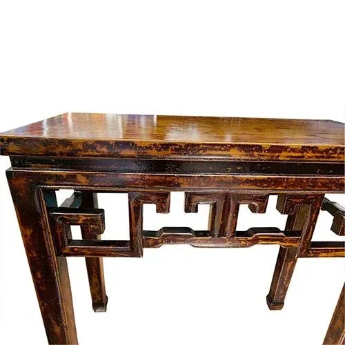 Chinese 1980s' Distressed Brown Ming Console Table For Sale - Image 3 of 6