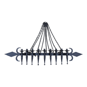 Hand Forged Wrought Iron 9 Light Wall Sconce Gothic Candelabra Spanish Revival