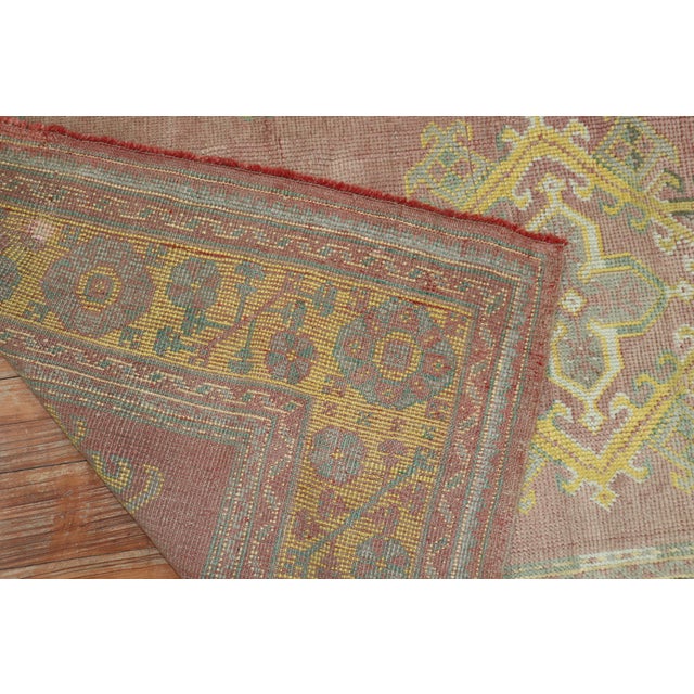 Textile Rose Bright Yellow Antique Zabihi Collection Turkish Oushak Carpet - 8'2" x 10'4" For Sale - Image 7 of 10