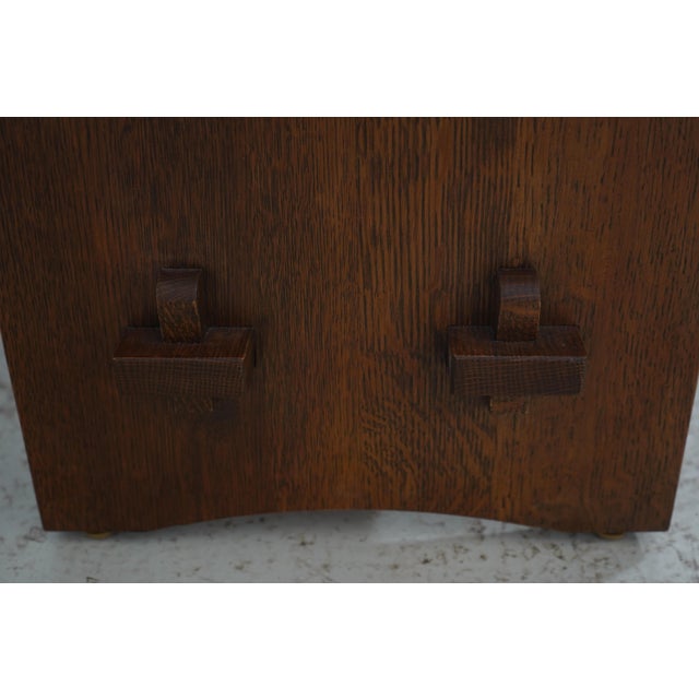 Stickley 1 Drawer Mission Oak Console Bookcase Table ~ Rare For Sale - Image 9 of 17