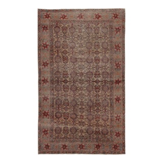 Vintage Distressed Rug With Muted Floral Medallions - Rug & Kilim For Sale