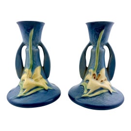 Example of Roseville Pottery Candlestick Holders and Votive Holders