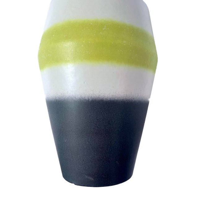 Late 20th Century Vintage Amano Scheurich German Striped Ceramic Vase For Sale - Image 5 of 6