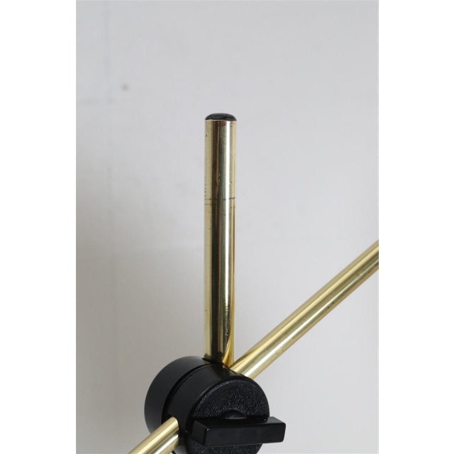 Danish Brass Floor Lamp with Textile Lampshade, 1960s For Sale - Image 9 of 16