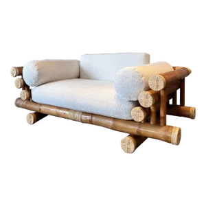 Late 20th Century Bamboo Loveseat Sofa