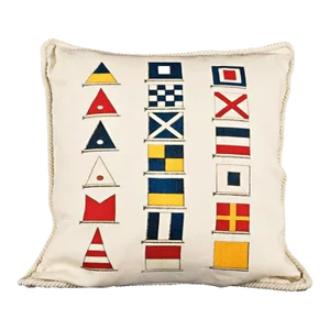 Sunbrella Nautical Flags Pillow