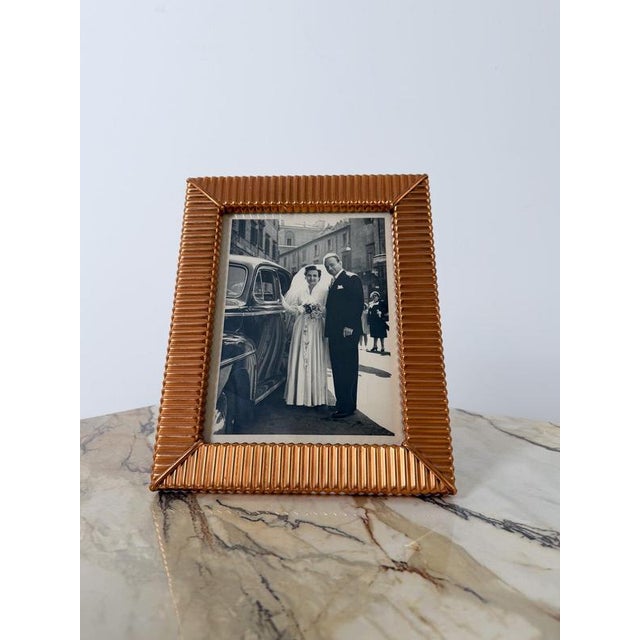Mid-Century Modern Italian Embossed Copper Tabletop Picture Frame, 1930s For Sale - Image 3 of 18