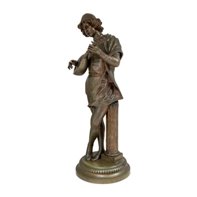 Figurative Paul Dubois "Le Chanteur Florentin" Bronze For Sale - Image 3 of 6