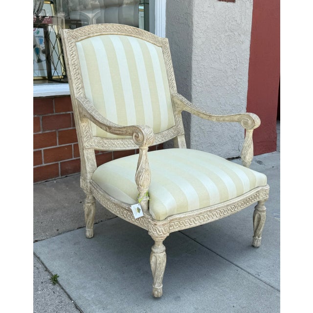 Italian 1 of 2 Dennis & Leen Formations Arm Chair W Rose Tarlow Melrose House Fabric For Sale - Image 3 of 5