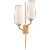 Julie Neill for Visual Comfort Signature Iberia Double Right Sconce in Antique Gold Leaf with Linen Shades For Sale