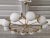 Metal Murano White Glass and Brass Chandelier, 2000s For Sale - Image 7 of 11
