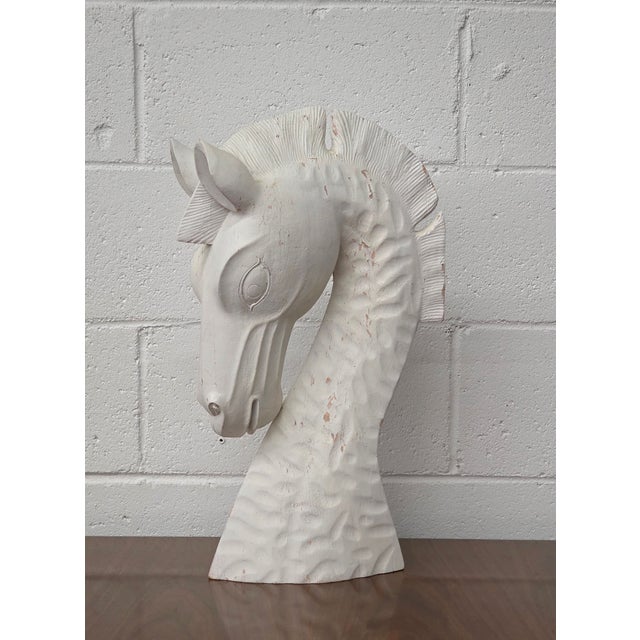 1960s Hand Carved Wooden Etruscan Horse Bust For Sale - Image 4 of 6
