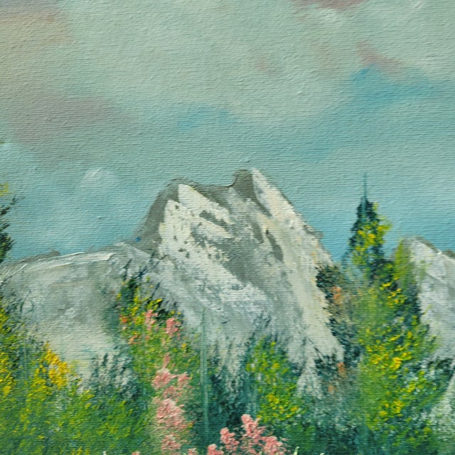 1970s S. LeRoy Original Oil on Canvas River Landscape Painting Signed Unframed Trees For Sale - Image 14 of 18