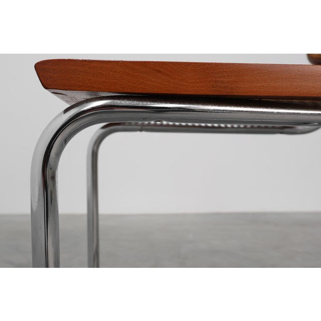 Bauhaus Armchair in tubular Steel, wood and Rattan, 1920s For Sale - Image 10 of 18