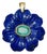Flora Pendant, Lapis Flower With Emerald & 14k Gold For Sale