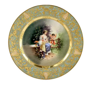 Antique Signed German Vienna Style Porcelain Hand Painted Cabinet Plate - Zatzka Pc