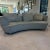 Roche Bobois Roche Bobois Curved Leather Sofas in Soft Sage Blue: A Pair For Sale - Image 4 of 12