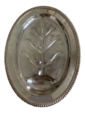 Early 20th Century Crescent Silverplate Footed Meat Platter