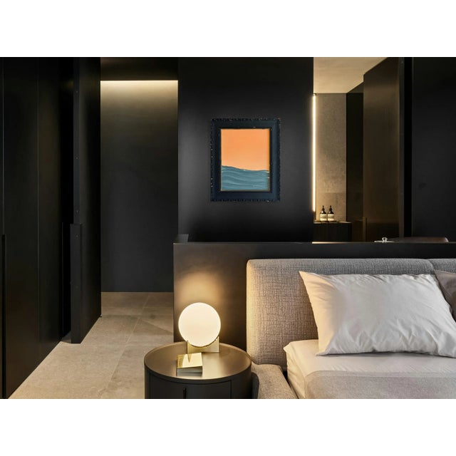 Paint "Heat Waves" Abstract Art in Antique Frame, Original Seascape Painting by JTS For Sale - Image 7 of 10