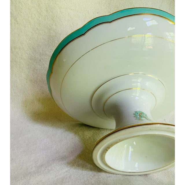 Turquoise Exquisite 19th Century French Porcelain Compote For Sale - Image 8 of 12