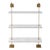 Marais 3-Tier White & Aged Brass Shelf 48"W For Sale