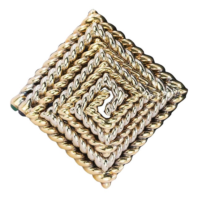 Late 20th Century 18k Tiffany & Co. Geometric Brooch For Sale