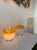 Pair of Murano Glass Orange White Smoke Saturn Lamps. Italy, 1970s For Sale - Image 11 of 11