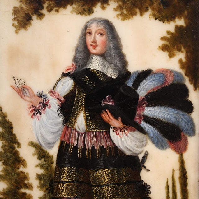 Stone Unknown, Portrait of a South American Nobleman, 1680, Oil & Marble For Sale - Image 7 of 15